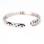 Panter Renkli Taş Detaylı Silver Kelepçe