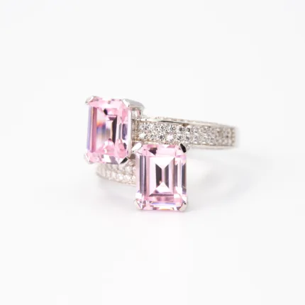 Pembe Quartz Vip Özel Seri İkili Yüzük