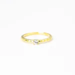 Taş Detaylı Minimal Gold Yüzük