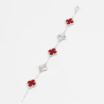 Silver Kırmızı Kalem 5li Yonca Bileklik
