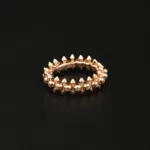 Ctr Taş Detaylı Oynar Çivili Rose Yüzük