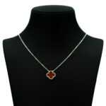 Orijinal Seri Bordo Yonca Silver Kolye