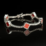 Kırmızı Mineli Yonca Suyolu Bileklik