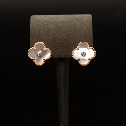 Sedef Rose Gold Yonca Küpe