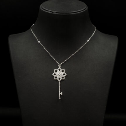 Asansörlü 70cm Silver Anahtar Kolye