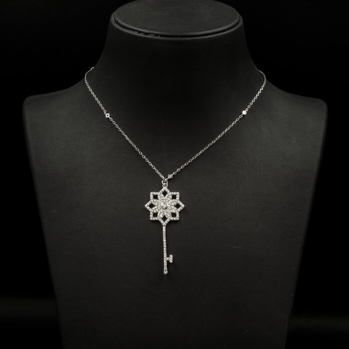 Asansörlü 70cm Silver Anahtar Kolye