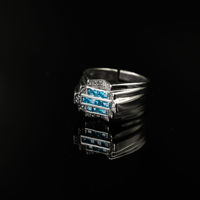 Aquamarin Detaylı Silver Ayarlı Yüzük