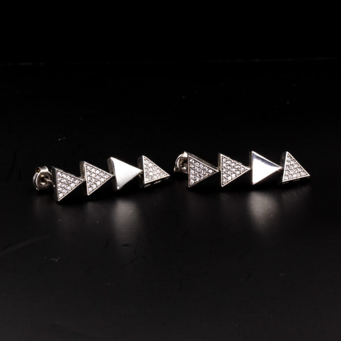 Çoklu Üçgen Silver Küpe