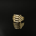 14k Ayar Altın Kalın Kaburga Yüzük