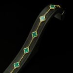 Malakit Mikron Mini Yonca Bileklik