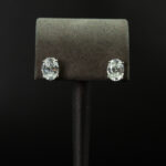 Oval Kesim İnce Montür Mozanit Tektaş Küpe