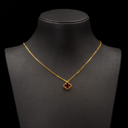 Orijinal Seri Bordo Mini Rose Gold Yonca Kolye