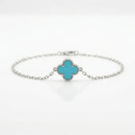 Turkuaz Mini Tekli Yonca Bileklik