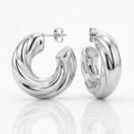 Twist Silver Halka Küpe