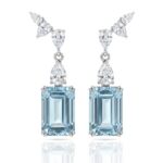 Aquamarine Vip Damla Detaylı Küpe