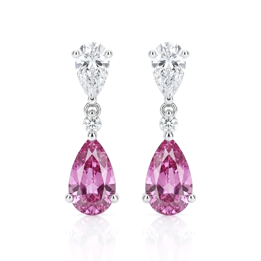 image8 8 Pink Tourmaline Vip Küpe - Görsel 1